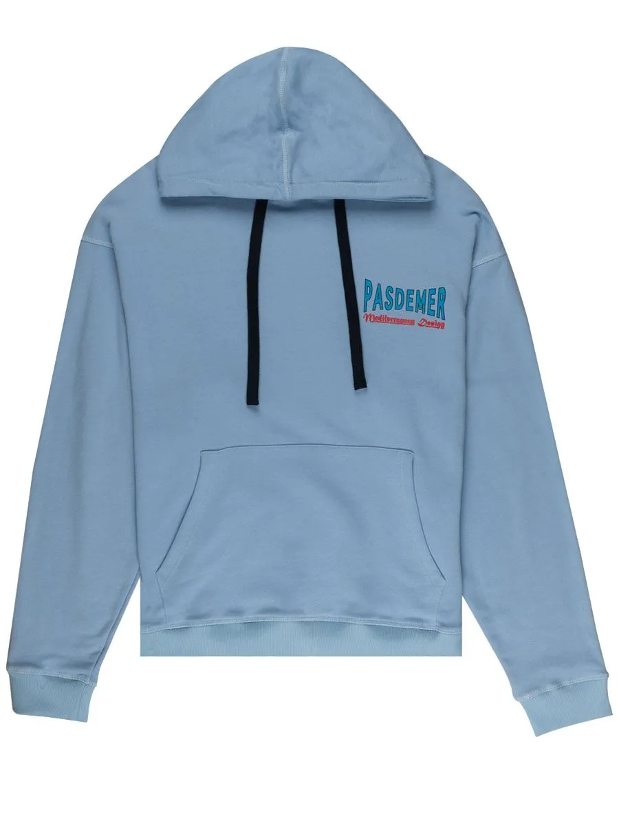 PAS DE MER Med Design Oversize Hoody - Light Blue