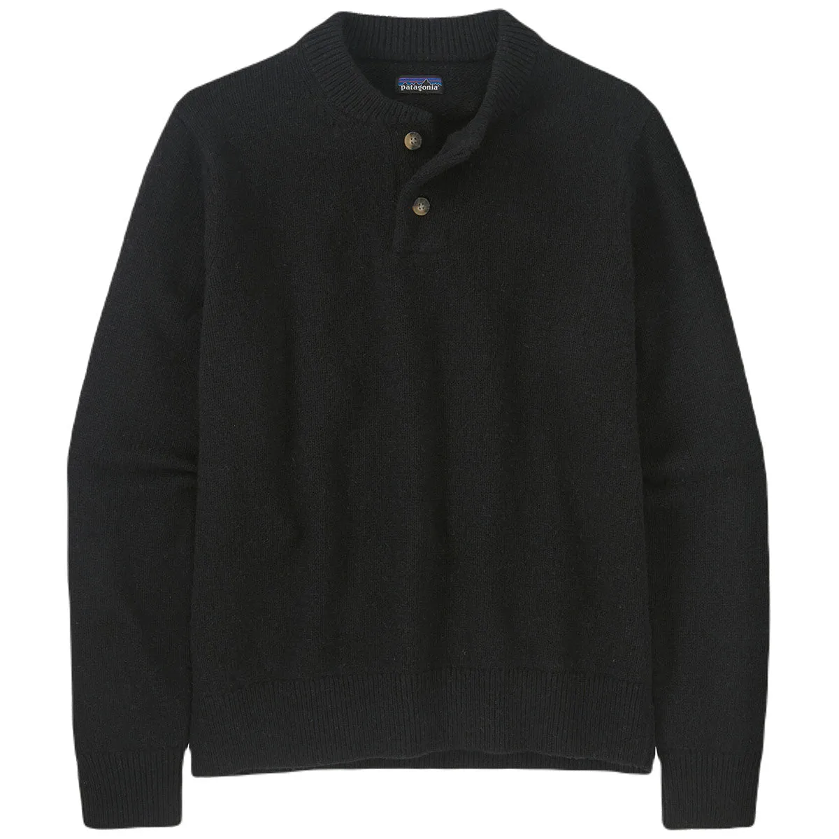 Patagonia Men's Black Recycled Wool-Blend Buttoned Sweater