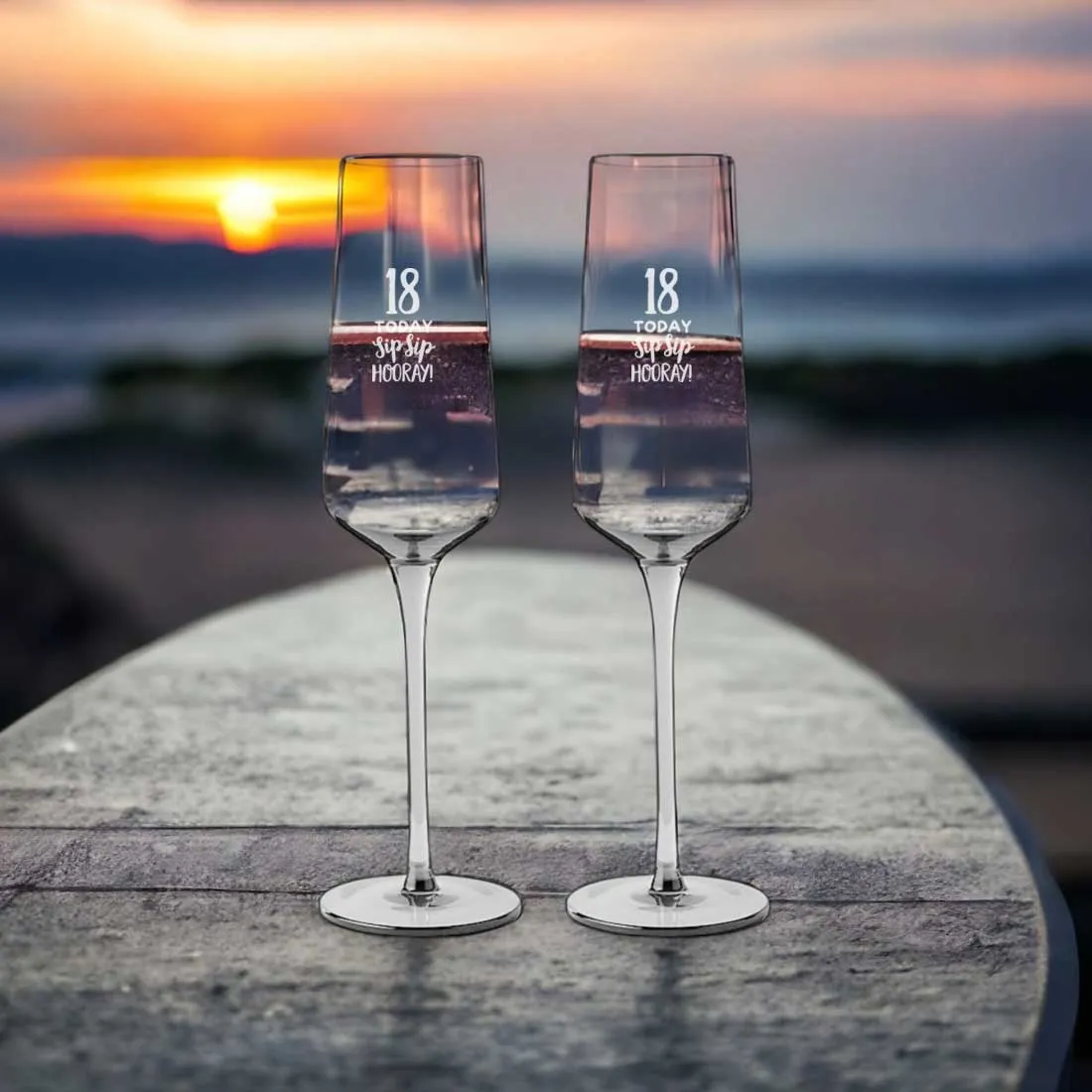 Personalized Champagne Glasses - Engraved Premium Champagne Flutes