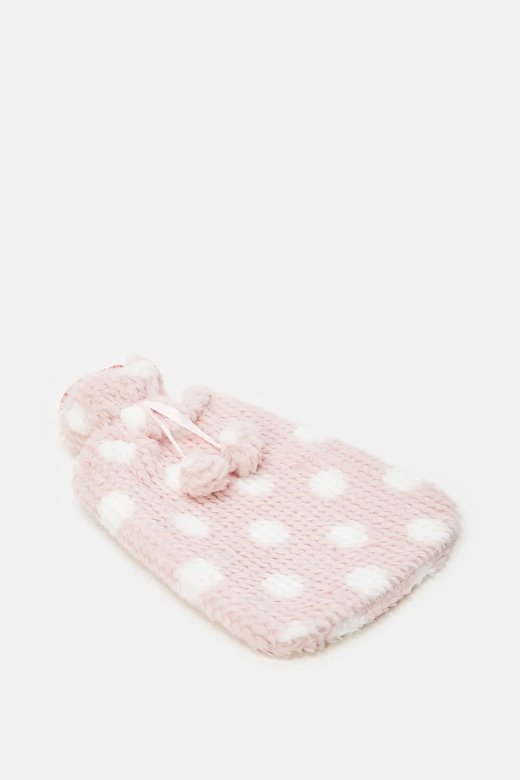 Pink Hot Water Bag With Kintted Cover