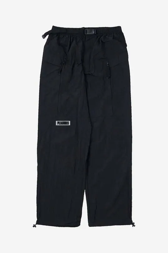 PLEASURES trousers Tidy Hiking Pant men's black color