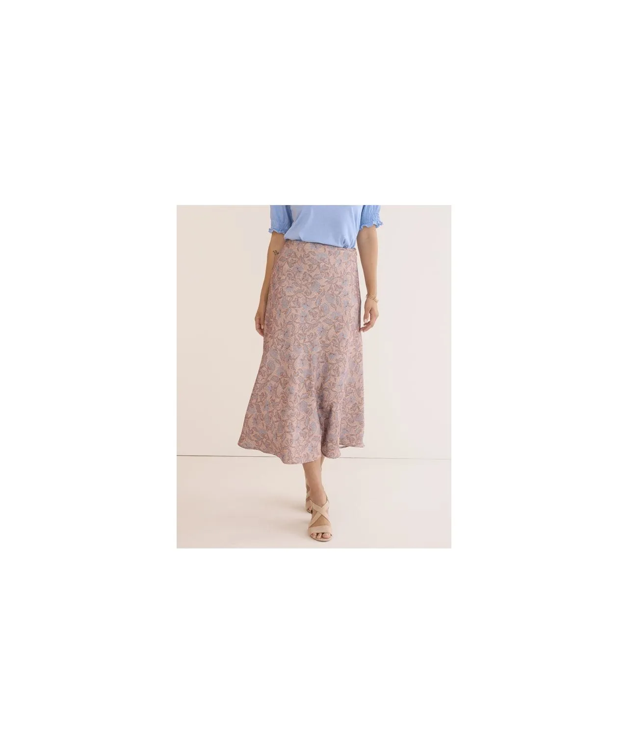 Printed Satin Skirt