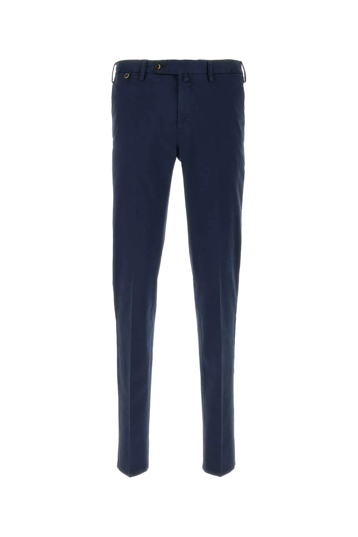 Pt Torino Navy Blue Stretch Cotton Pant