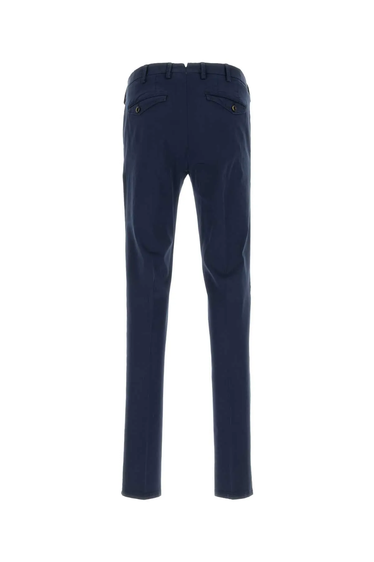 Pt Torino Navy Blue Stretch Cotton Pant