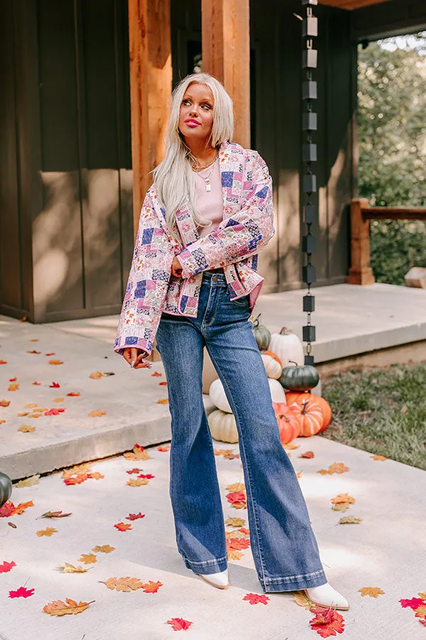 Pumpkin Patch Please Floral Jacket in Blush