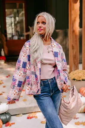 Pumpkin Patch Please Floral Jacket in Blush