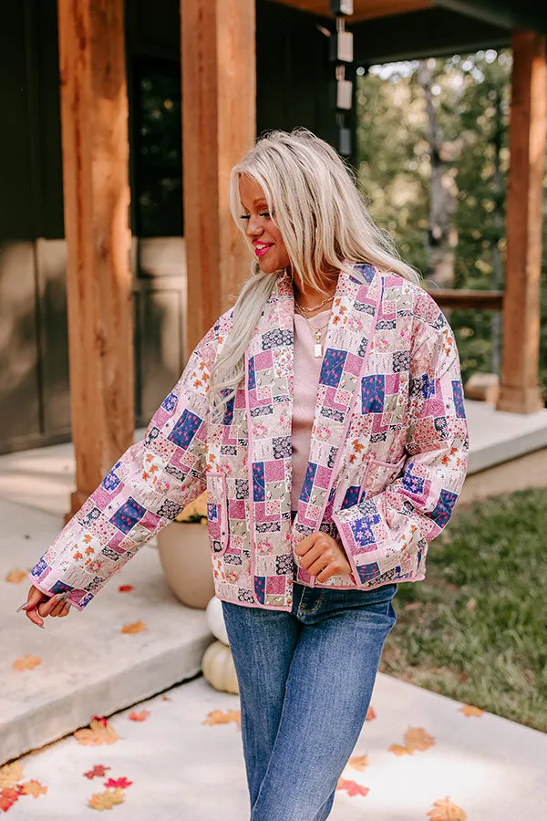 Pumpkin Patch Please Floral Jacket in Blush