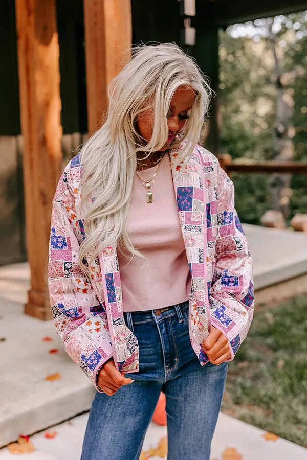 Pumpkin Patch Please Floral Jacket in Blush