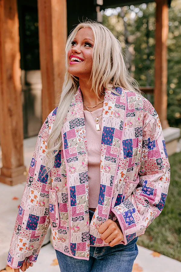 Pumpkin Patch Please Floral Jacket in Blush