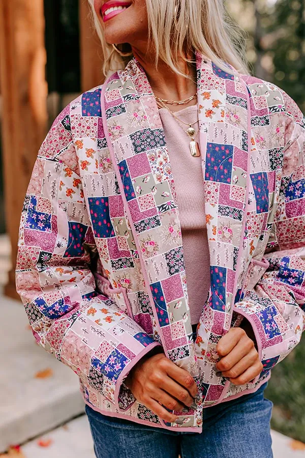 Pumpkin Patch Please Floral Jacket in Blush