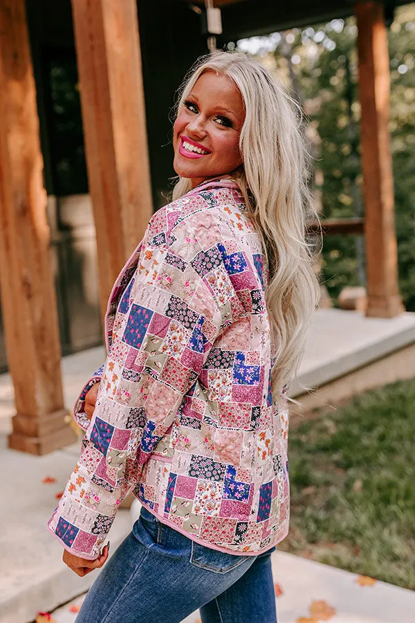 Pumpkin Patch Please Floral Jacket in Blush