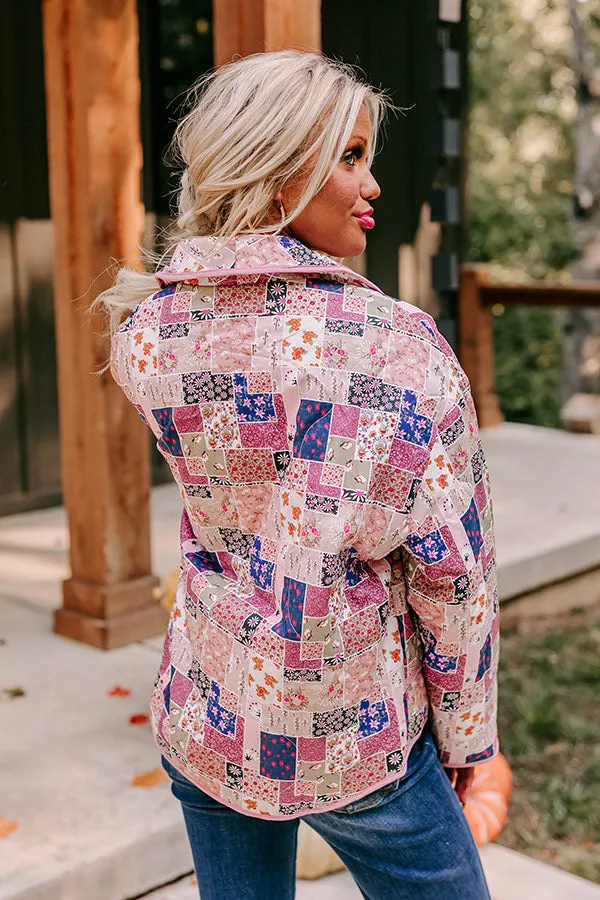 Pumpkin Patch Please Floral Jacket in Blush