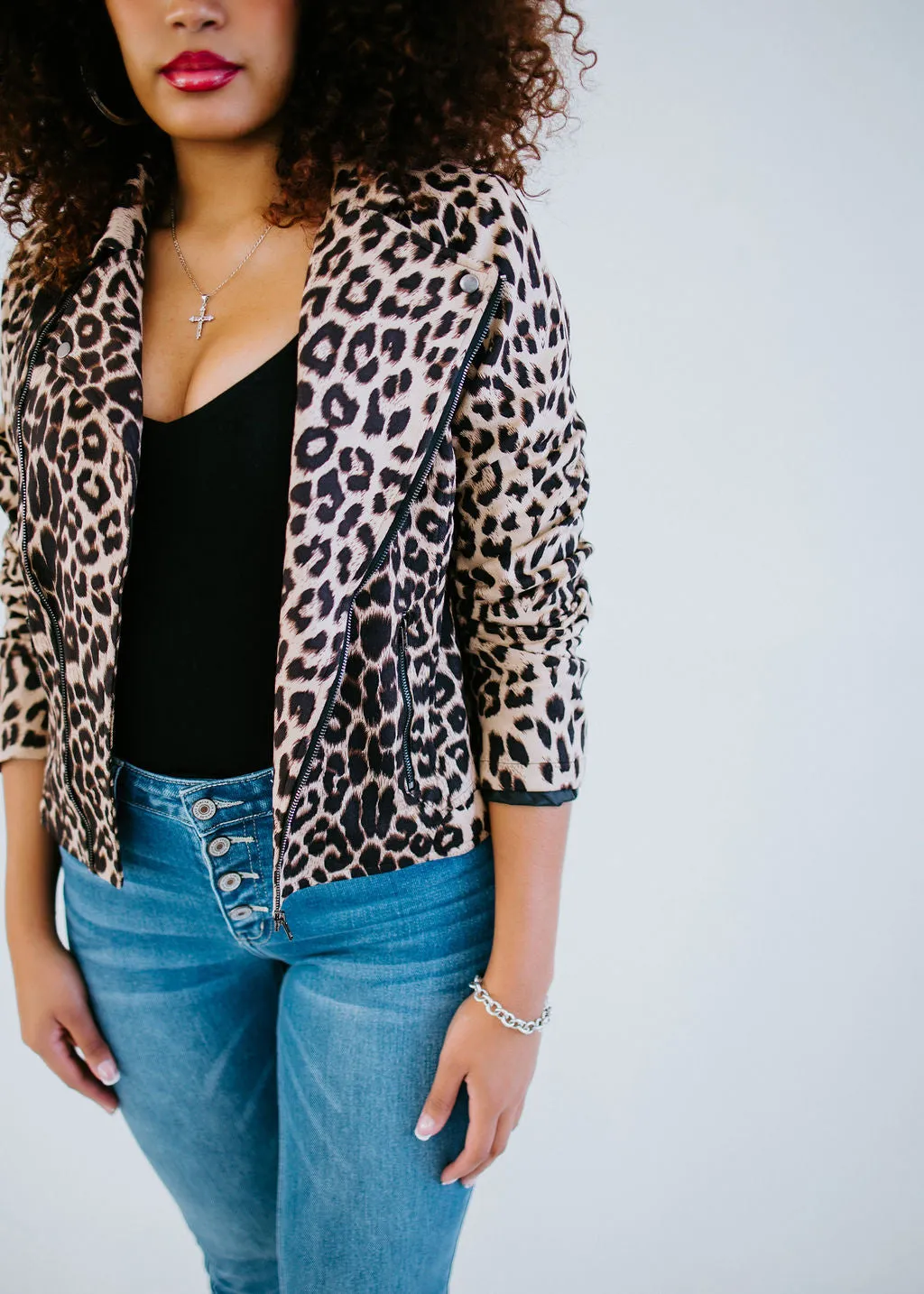 Purfect Day Leopard Moto Jacket FINAL SALE