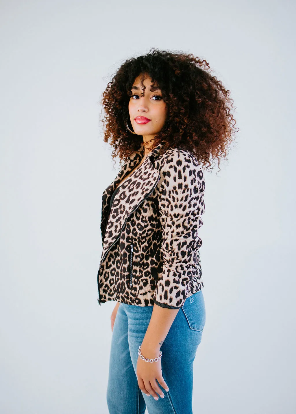 Purfect Day Leopard Moto Jacket FINAL SALE