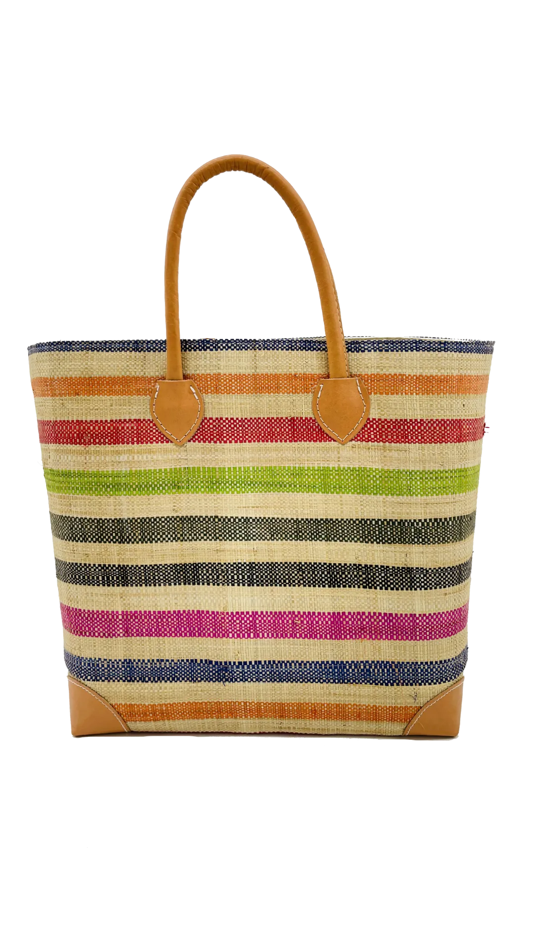 Rayo Stripes Straw Basket Bag