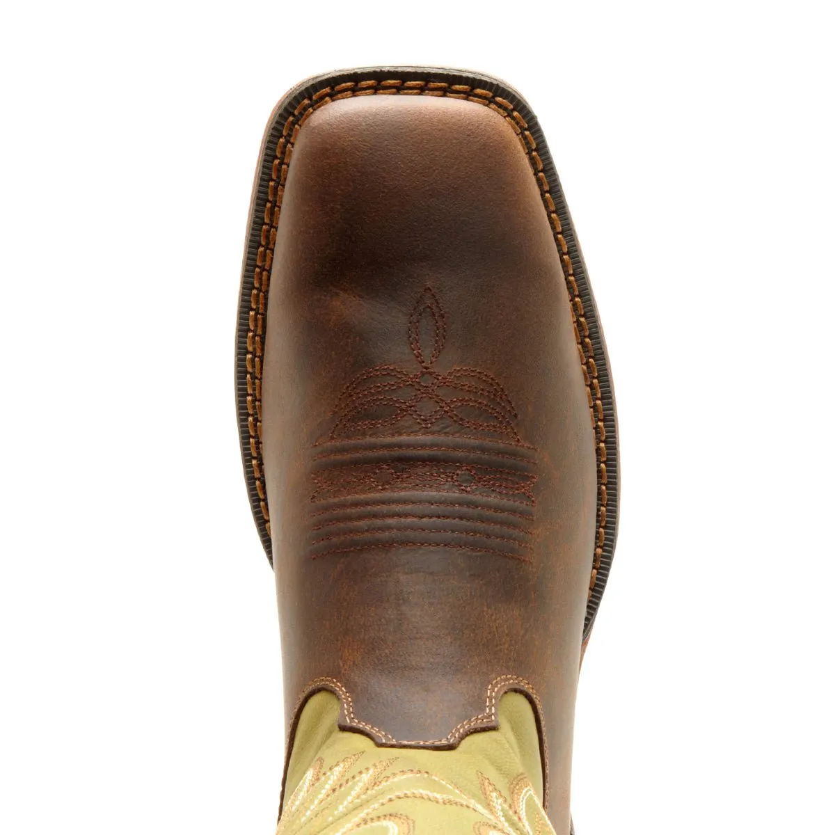 Rebel by Durango Mens Coffee Leather Cactus Pull-On Cowboy Boots