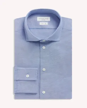 Richard James Textured Shirt Royal Pinpoint