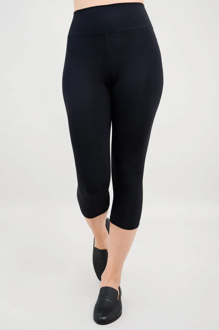 Riley Bamboo Capri Legging in Black