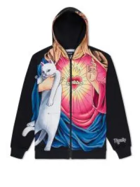 RIPNDIP Mother Mary Full Zip Hoody - Black