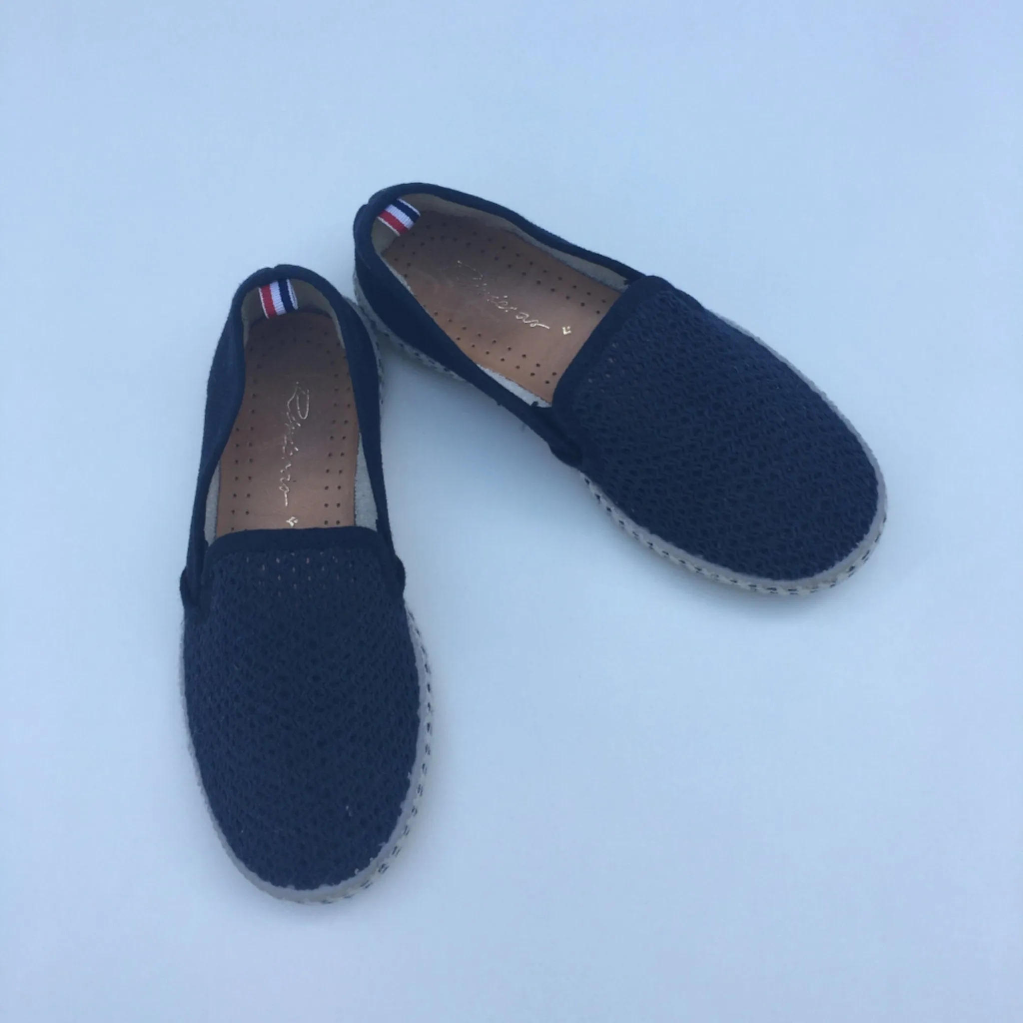 Rivieras Navy Blue Canvas Slip On Shoes: Size EU 30