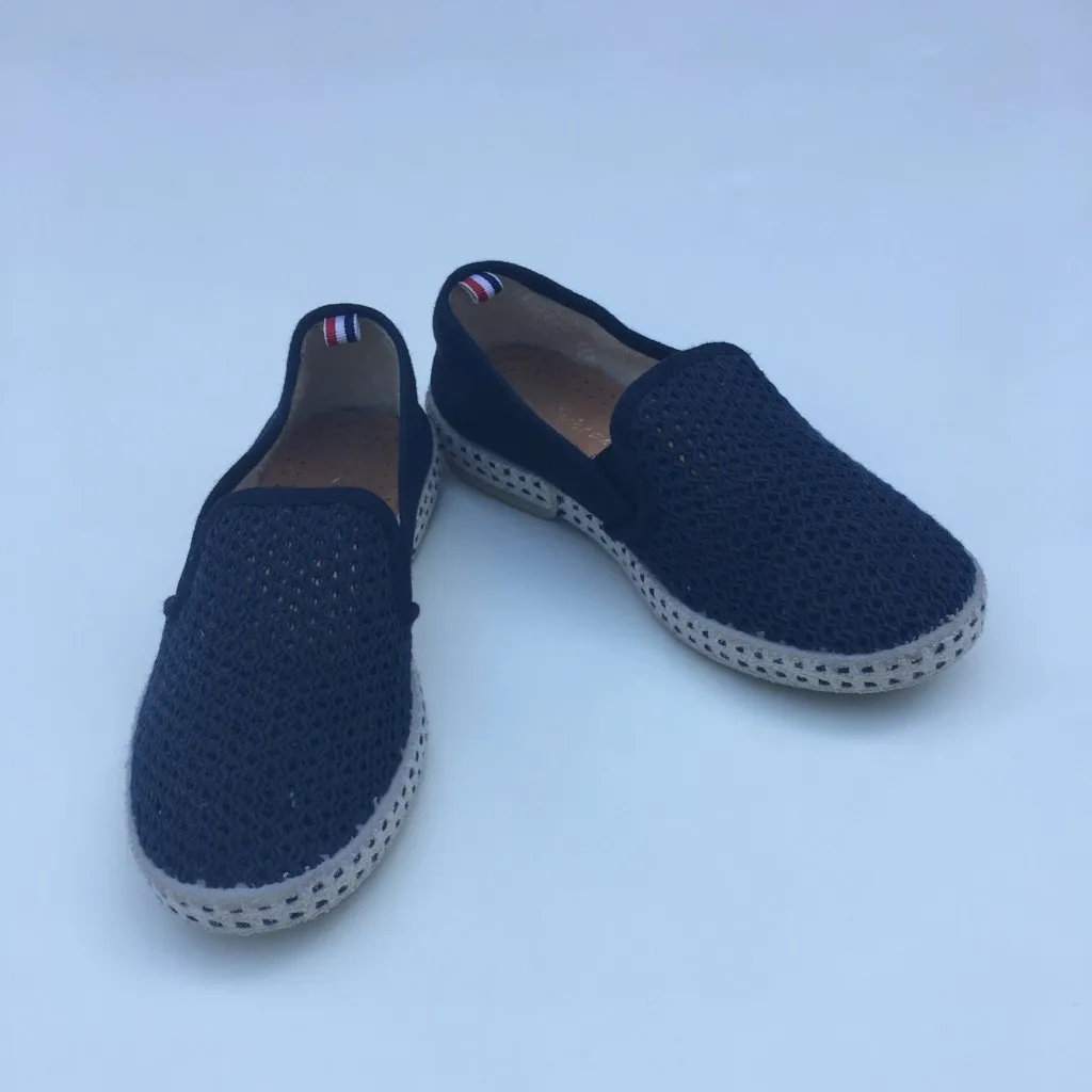 Rivieras Navy Blue Canvas Slip On Shoes: Size EU 30