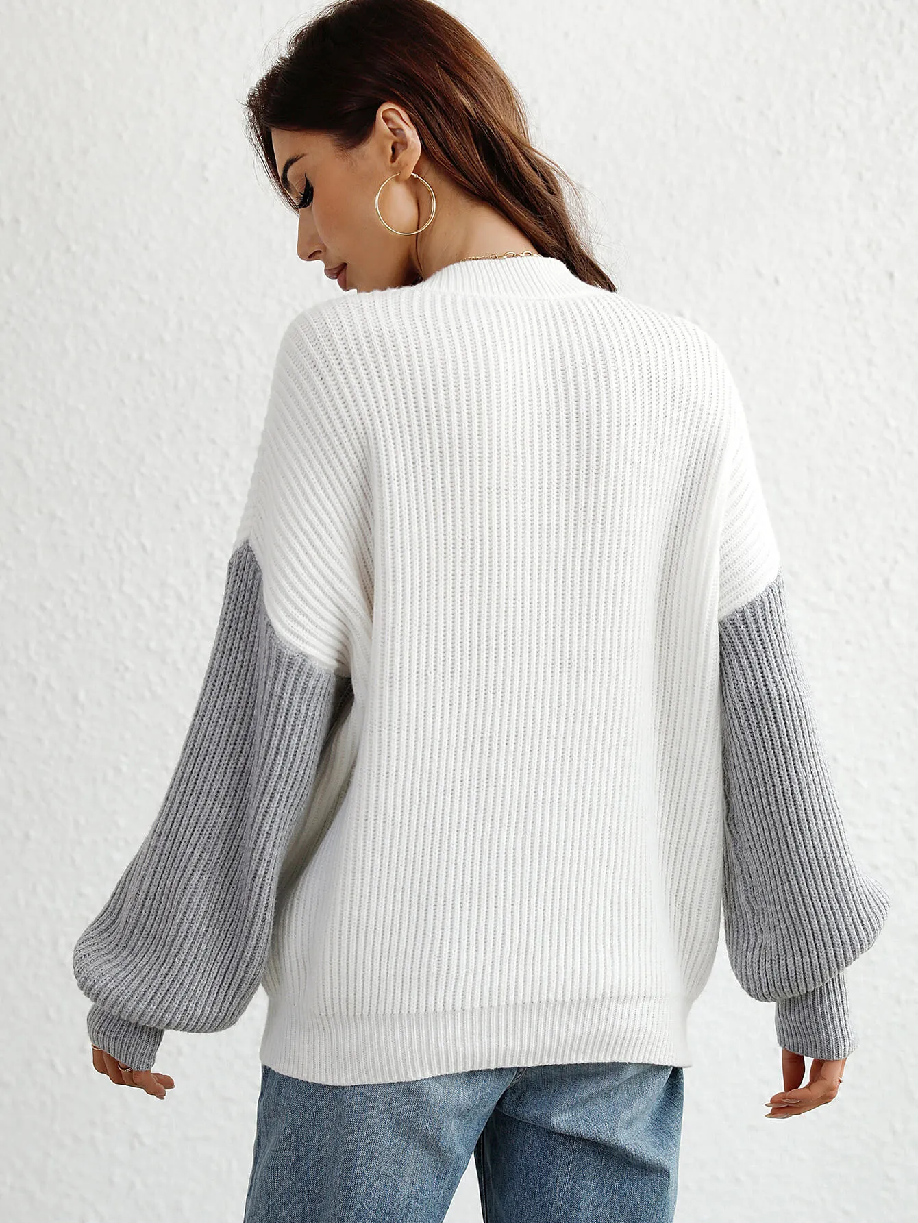 Rowan Two-Tone Dropped Shoulder Sweater