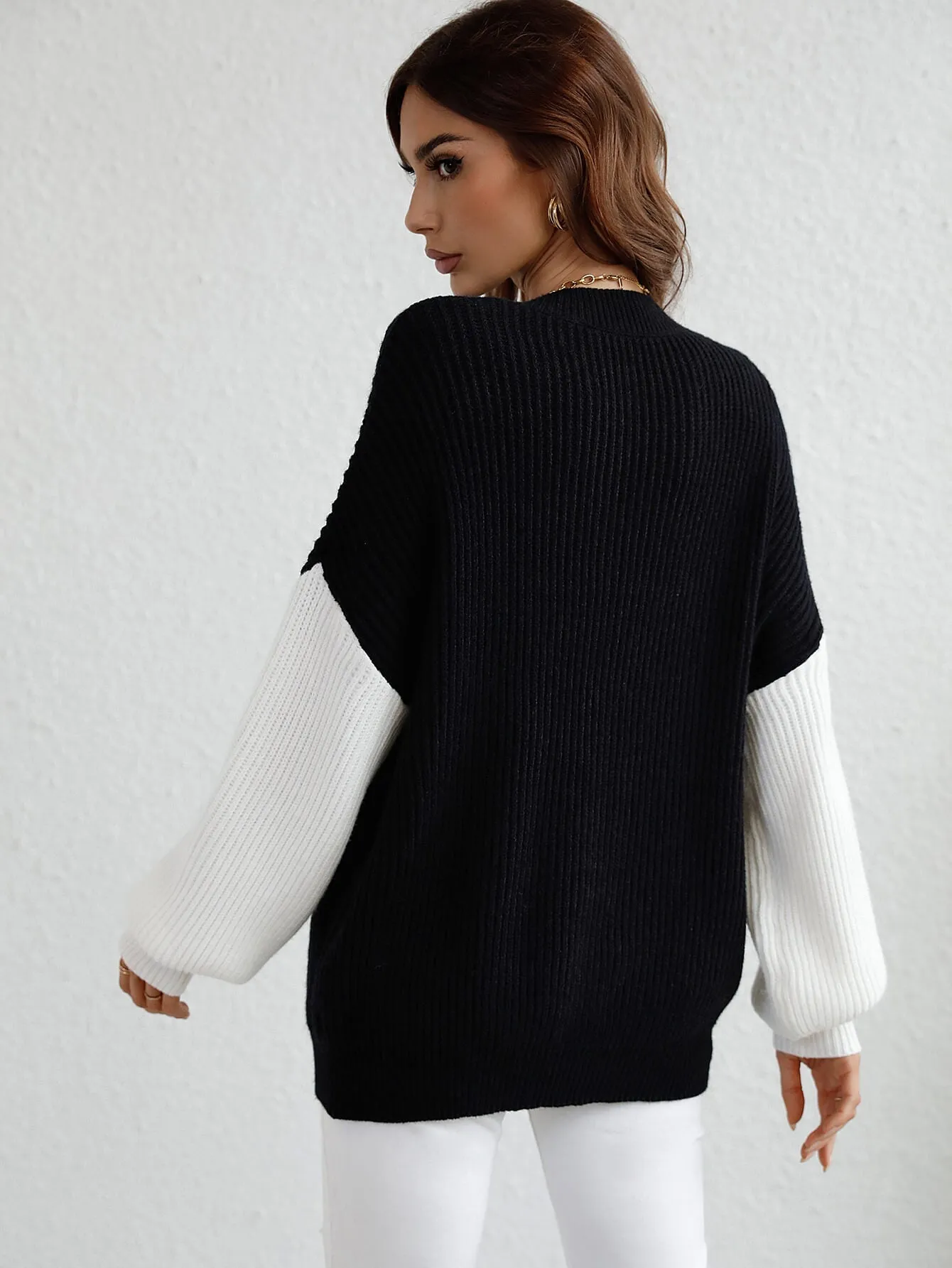 Rowan Two-Tone Dropped Shoulder Sweater