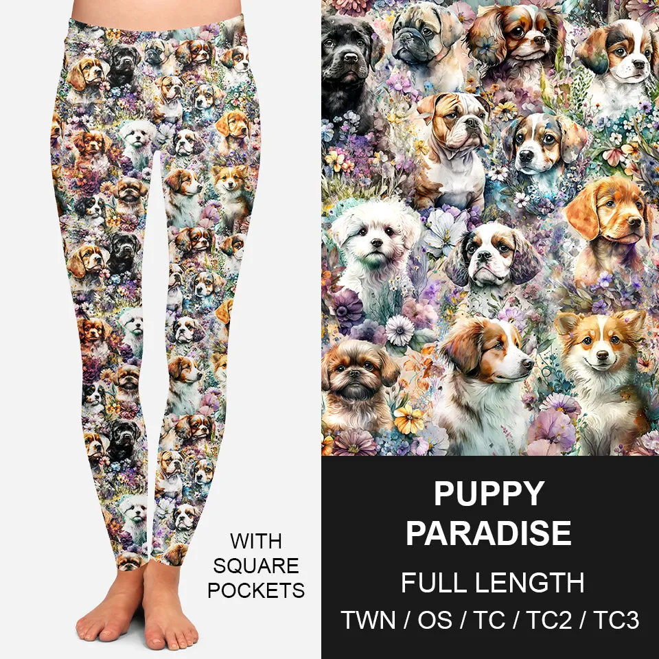 RTS - Puppy Paradise Leggings w/ Pockets