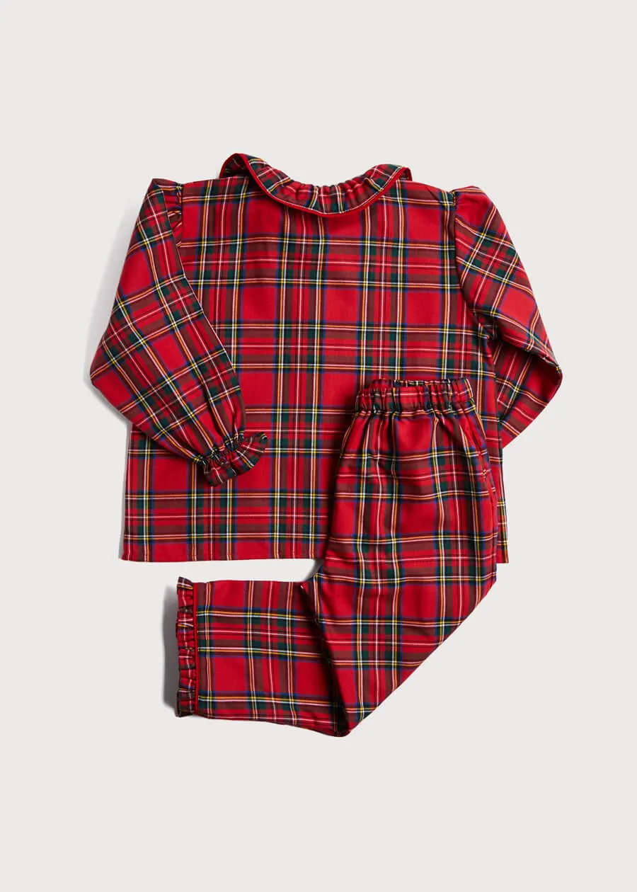 Ruffle Collar Pyjamas in Red Tartan (18mths-10yrs)