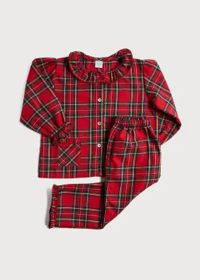 Ruffle Collar Pyjamas in Red Tartan (18mths-10yrs)