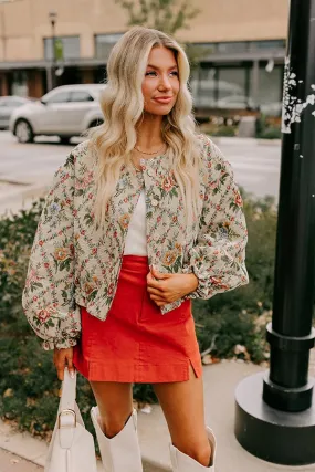 Simply Sweet Floral Bomber Jacket