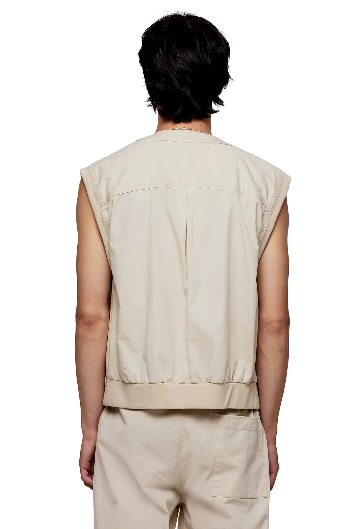 SLEEVELESS JACKET IN BONE