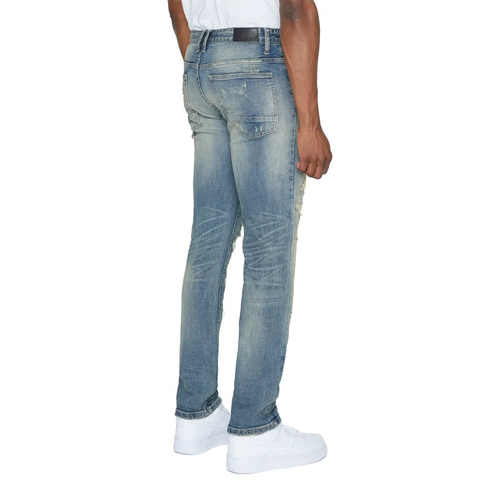 Slim Heavy Distressed Jeans - Lisbon Blue