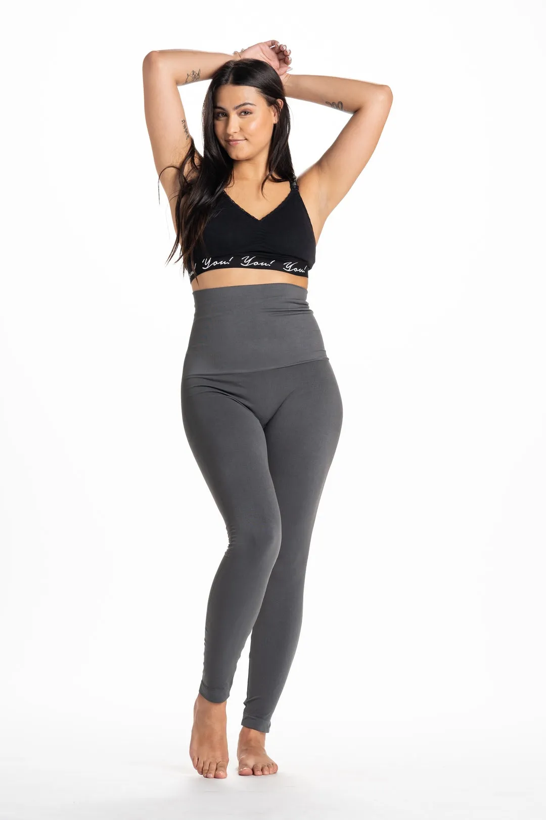 Snapback Postpartum Leggings - Charcoal Gray