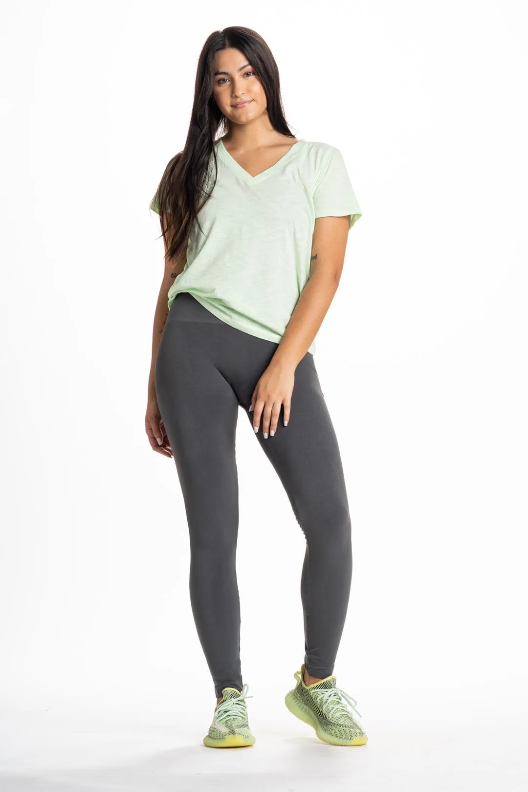 Snapback Postpartum Leggings - Charcoal Gray