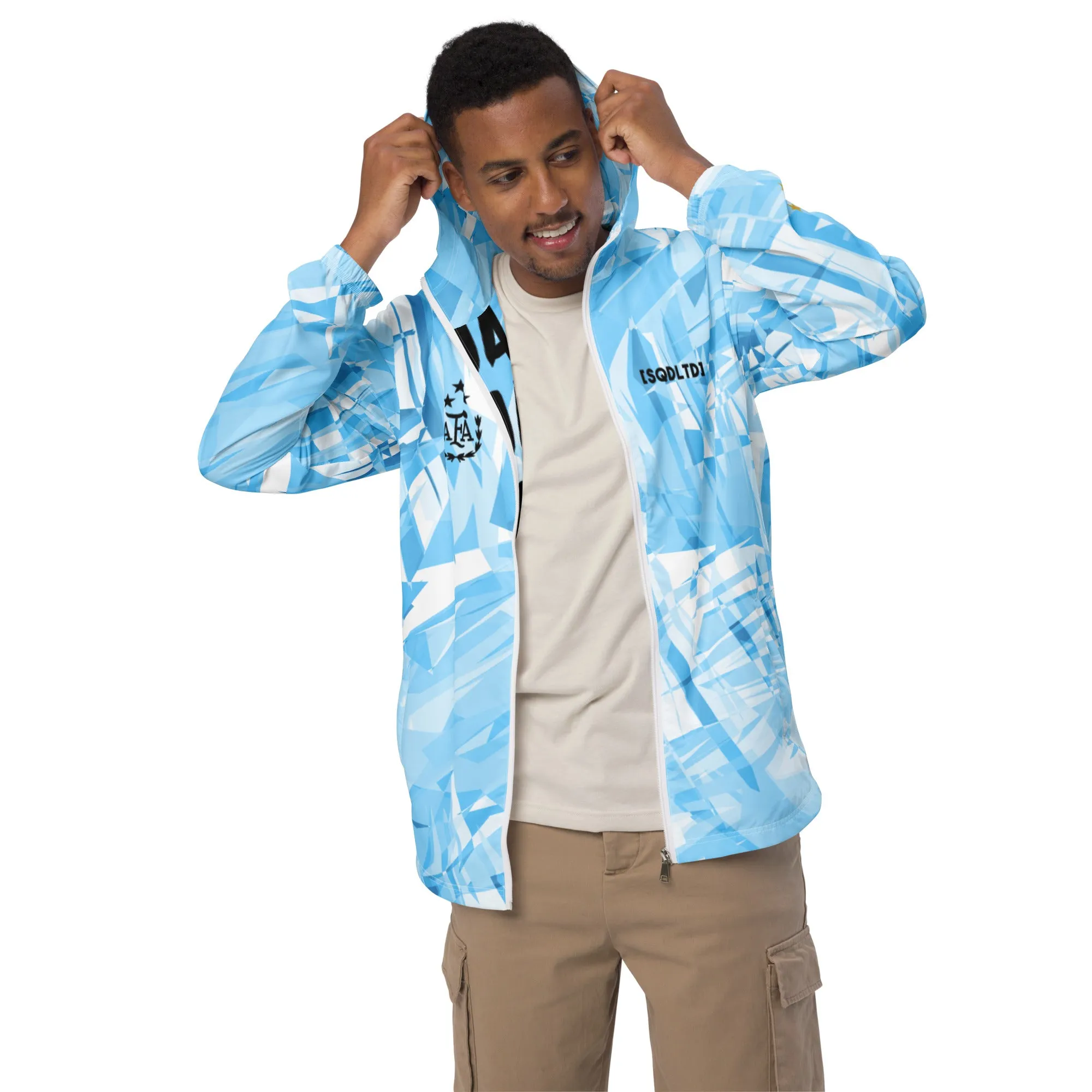 Sqdltd Argentina Tres Estrellas AOP Men’s windbreaker