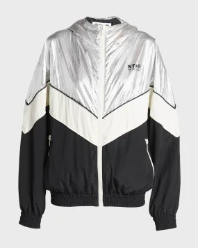 Star Metallic Patchwork Windbreaker