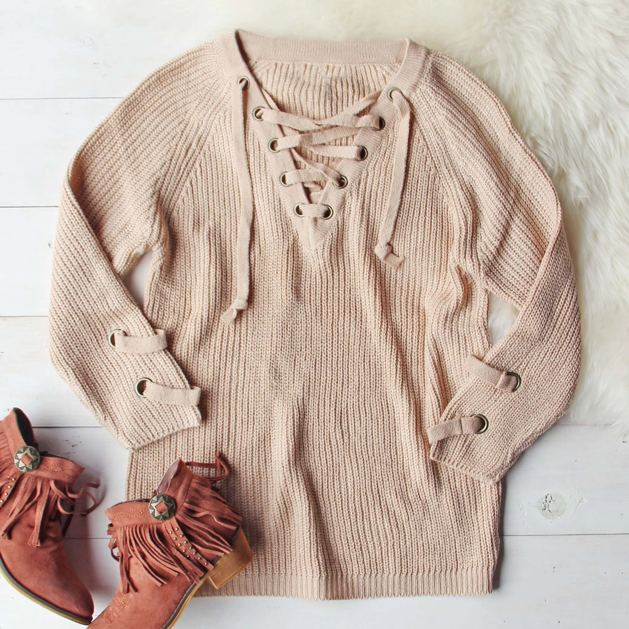 Stevie Lace-Up Sweater