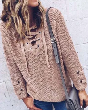 Stevie Lace-Up Sweater