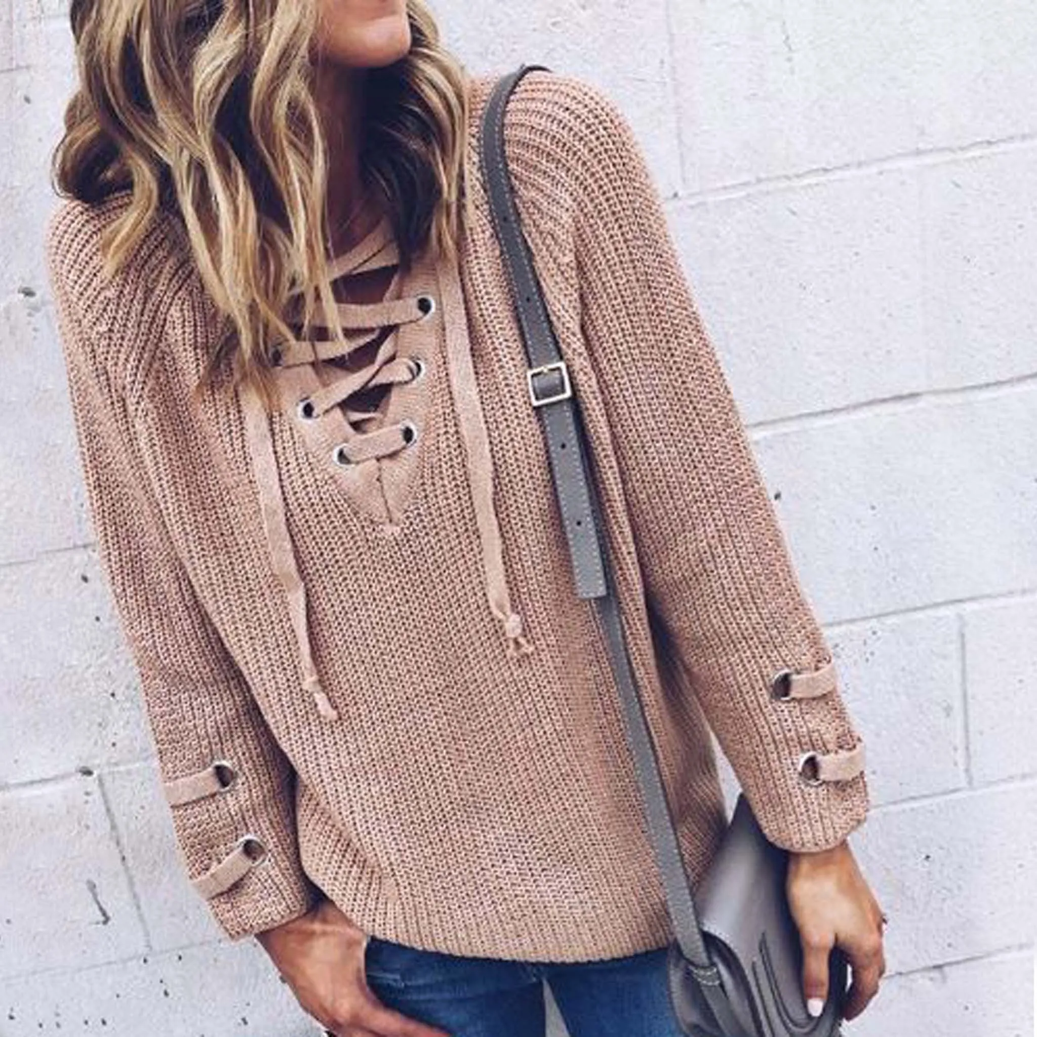 Stevie Lace-Up Sweater