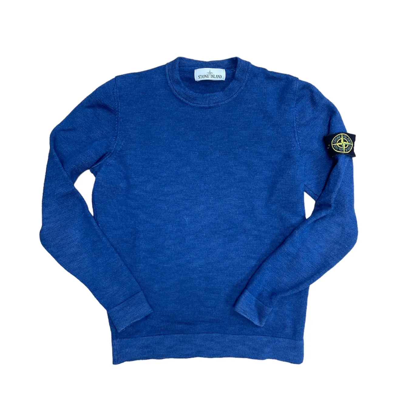 Stone Island Knitted Wool Blue Sweater