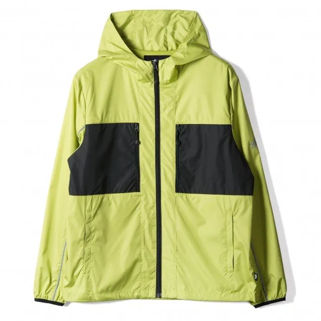 STSSY 3M NYLON PANELED JACKET // LIME