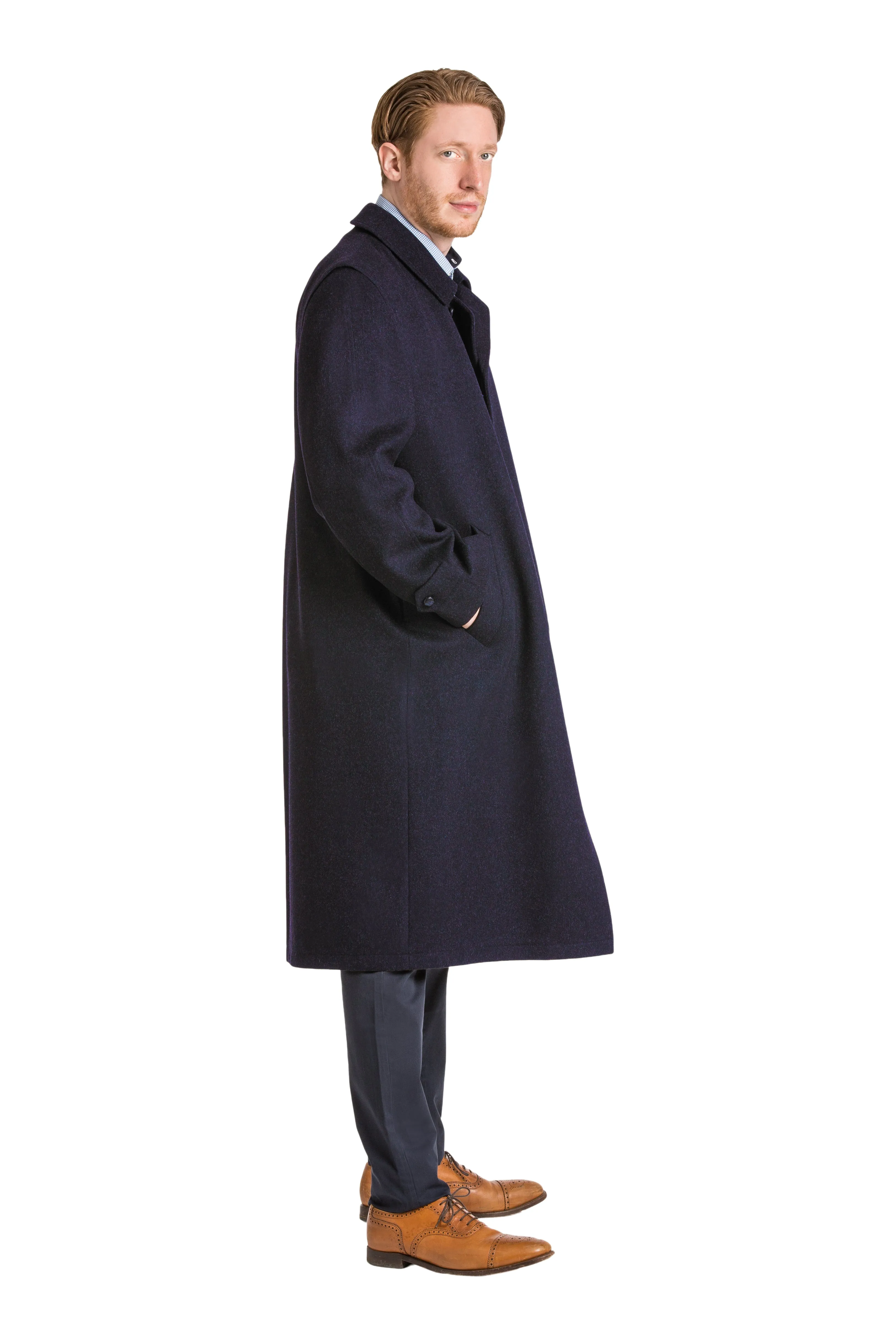 Sud Tiroler - Men's Loden Overcoat in Navy Blue with zip out lining