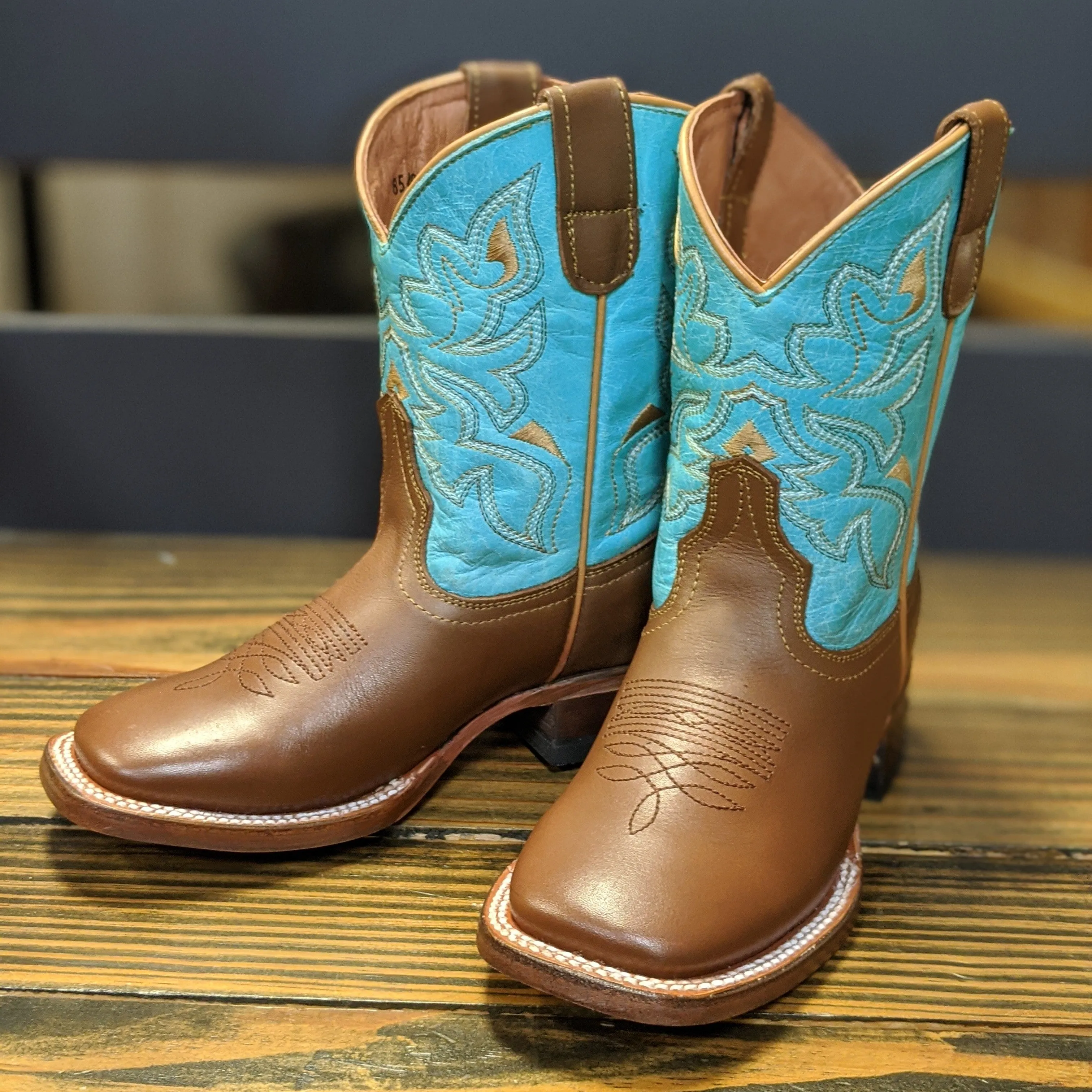 Tanner Mark Aubrey Turquoise Kid's Boot