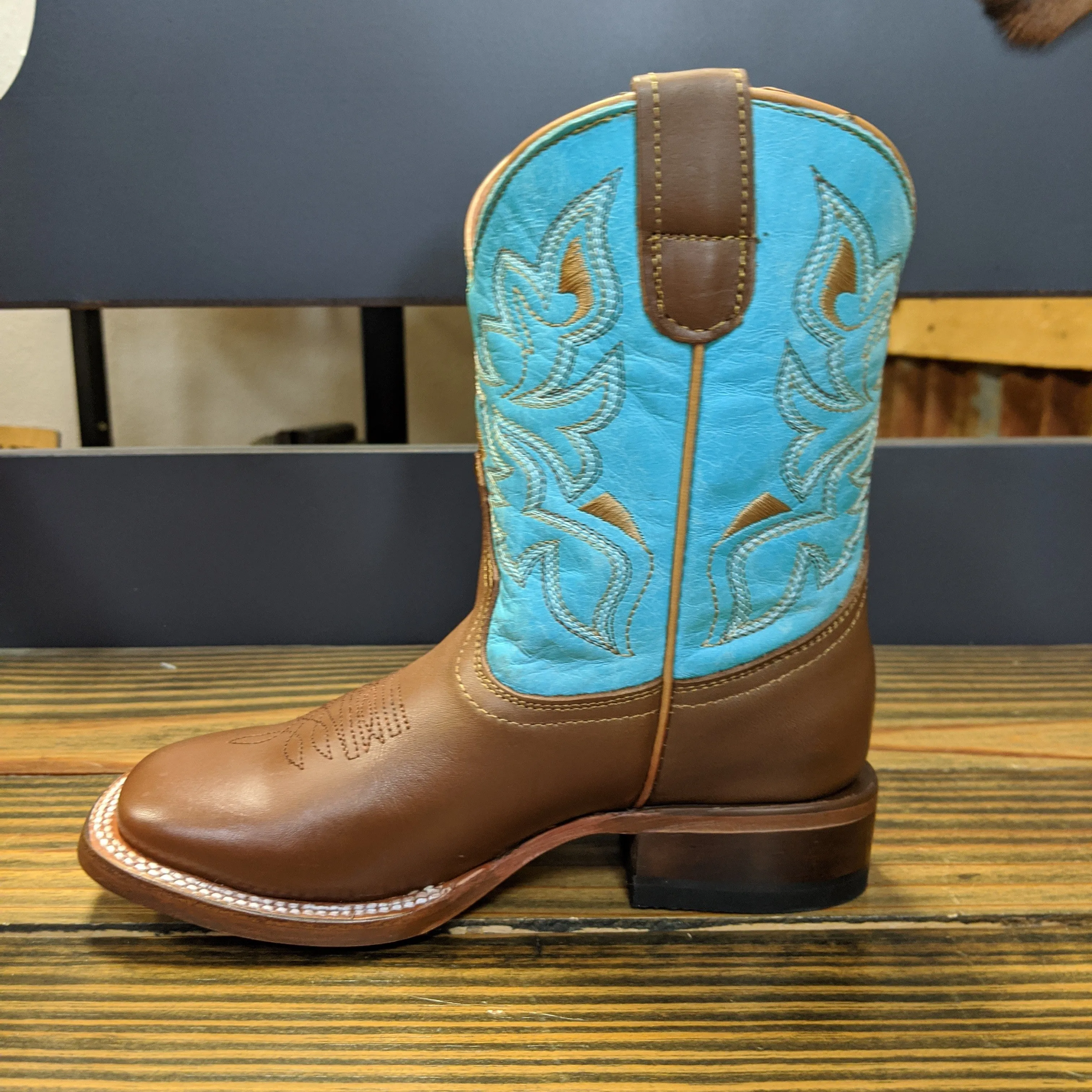 Tanner Mark Aubrey Turquoise Kid's Boot