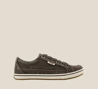 Taos Womens Moc Star Graphite Distressed Sneaker