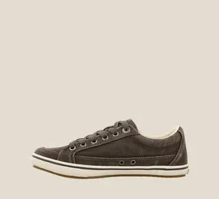 Taos Womens Moc Star Graphite Distressed Sneaker