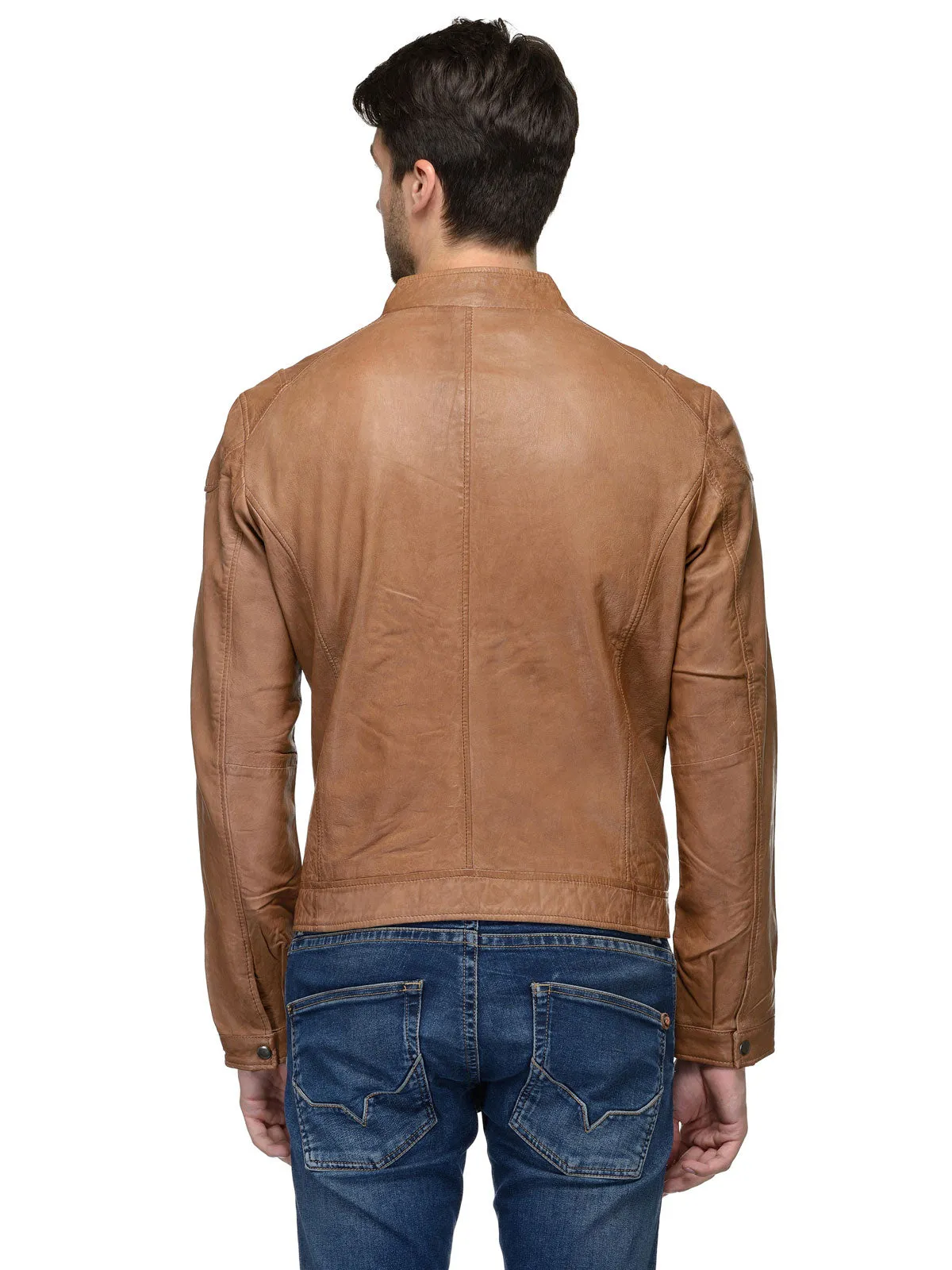 Teakwood Genuine Leather Jacket for Mens (Tan) - Clearance sale