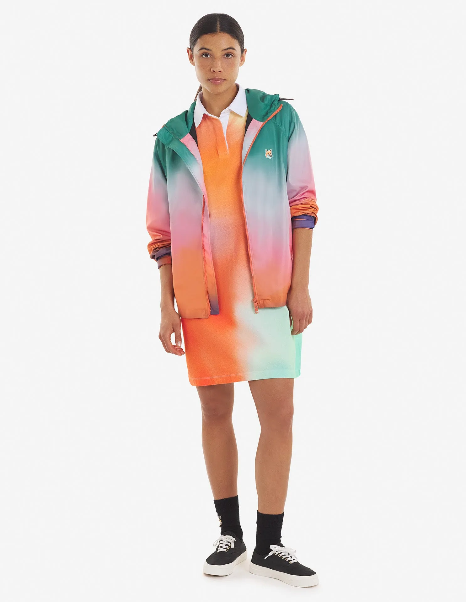 Technical Windbreaker Gradient Print