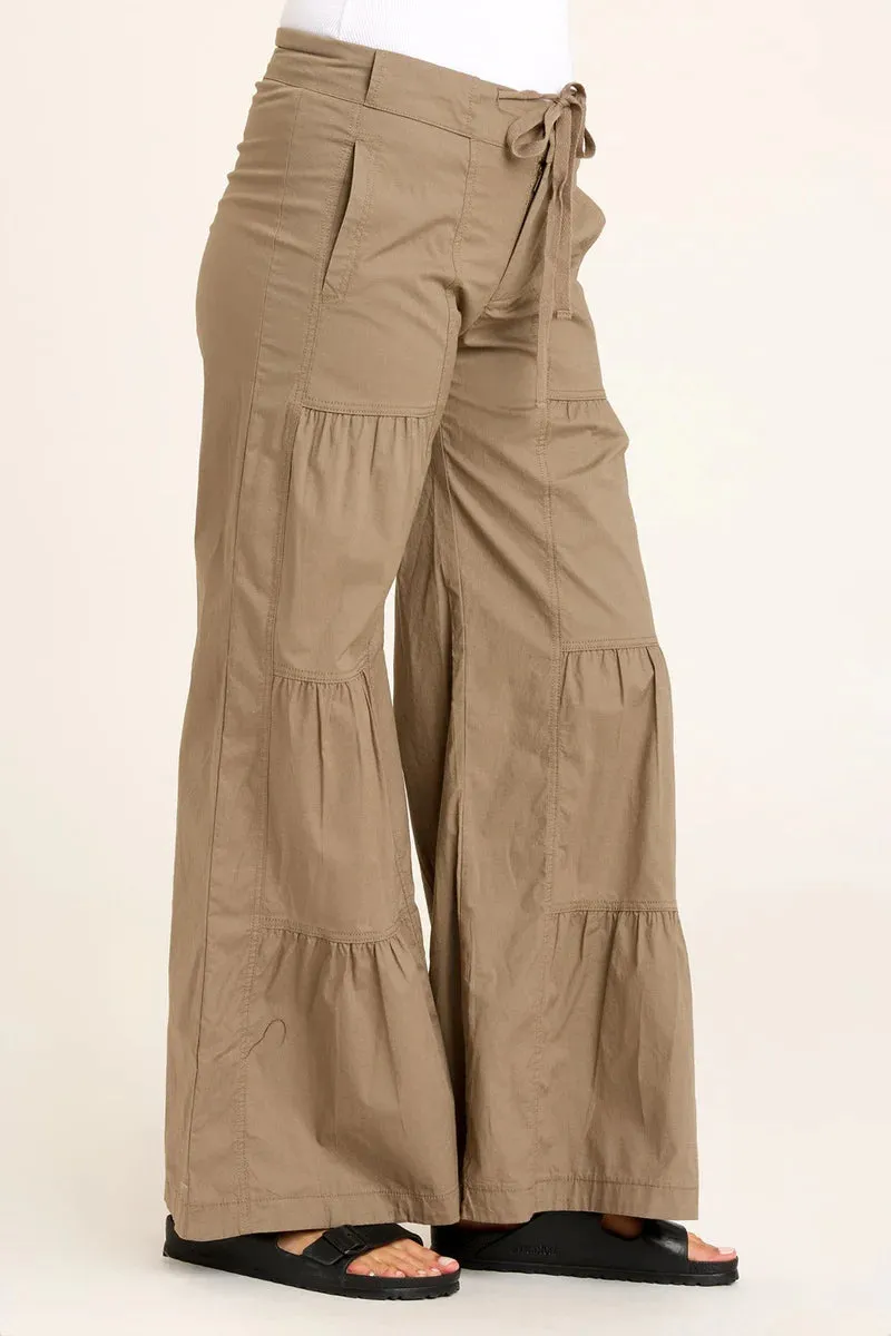 Terraced Wide Leg Pant - Truffle